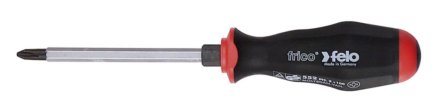 Felo Schraubendreher Felo Schraubendreher mit 2-Komponenten-Griff, durchgehender Klinge und Schlagkappe PH 1 von Felo