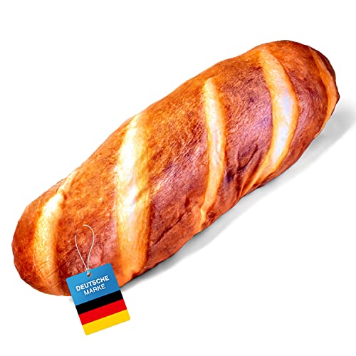 Feluna XXL Baguette-Kissen Brotkissen; Plüsch Kuschel-Kissen Toast-Brot Stoffkissen; Deko & Kuscheln mit Französischen Baguette; Brotform Pillow; Sofakissen & Zierkissen (80 cm) von Feluna