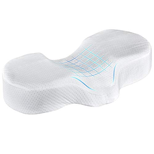 Seitenschläferkissen Orthopädisches Nackenstützkissen ergonomisches Rückenschläfer-Kissen Memory Foam Kopfkissen + atmungsaktiver waschbarer Bezug von Feluna