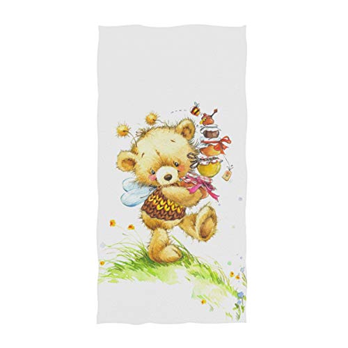 Bee Teddy Bear Honey Handtücher, Insekt Tier Badezimmer Handtuch Schnelltrocknend Saugfähig Handtuch für Hand Gesicht Gym Spa Für Teen Mädchen Erwachsene Reise Pool Gym Verwendung 76x38 cm von Fender