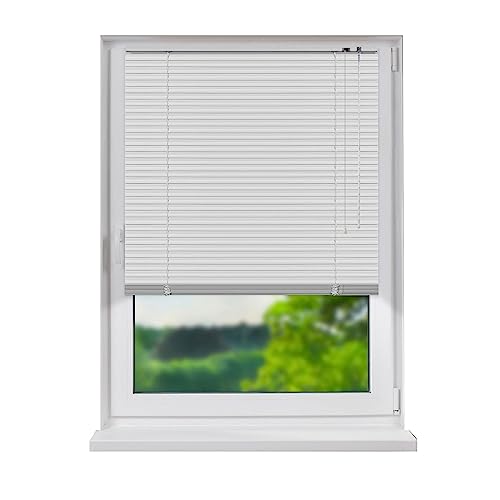 Fensterdecor Aluminium Jalousie 130 x 180 cm in Weiß I Jalousien Innen ohne Bohren zum Klemmen I Lamellen-Rollo für Sicht- und Sonnenschutz mit Wendestab I Standardmaße I Premium Qualität von Fensterdecor