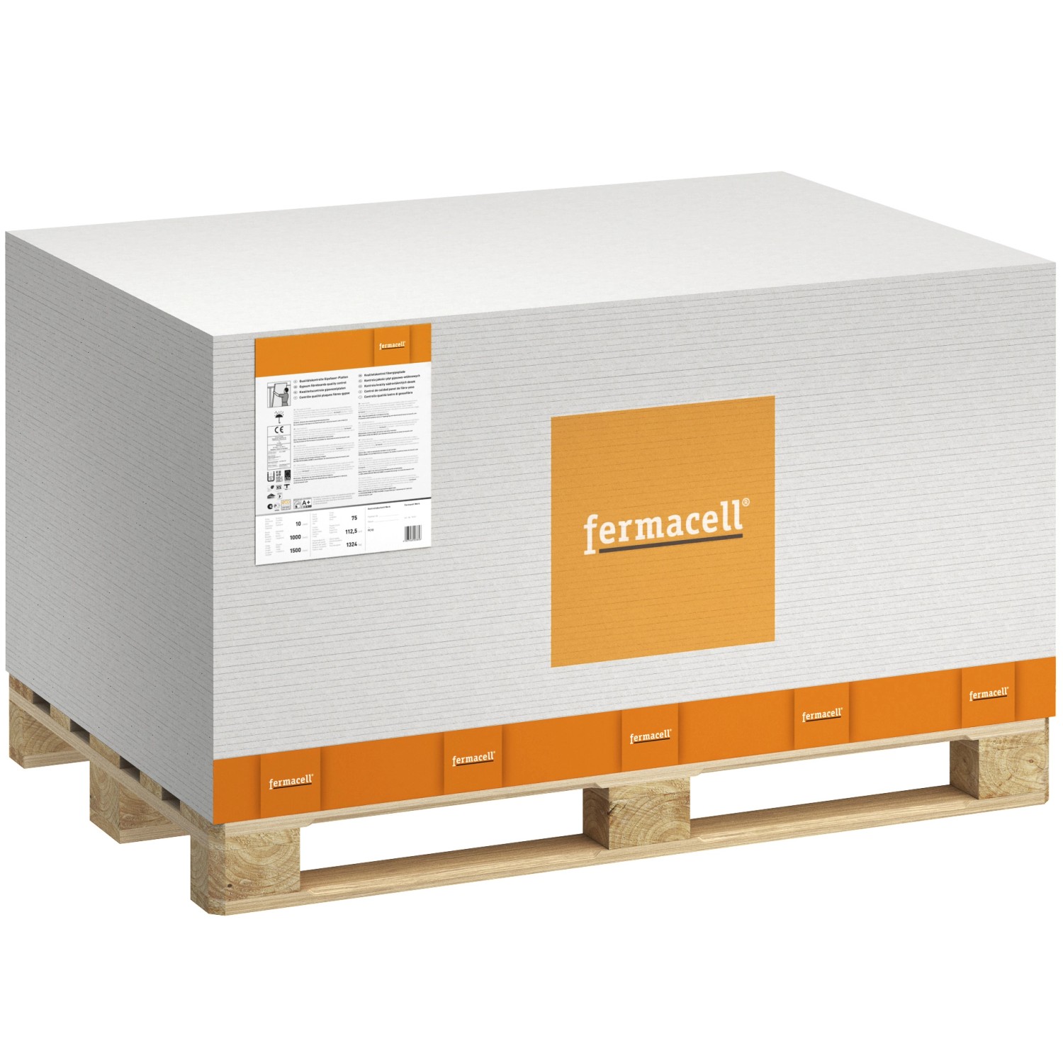 Fermacell Gipsfaserplatte 10 x 1000 x 1500 mm (75 Platten - 112,5 m²) 1 Palette von Fermacell