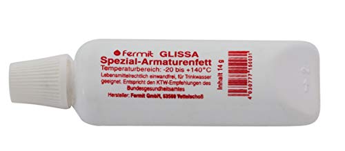 Fermit (GLISSA Spezial-Armaturenfett) nach NSF-H 1 freigegeben und nach DIN 51502 des Bundesgesundheitsamtes (14 Gramm Tube) von Fermit