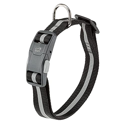 Ferplast Reflektierendes Hundehalsband CLUB REFLEX C25 / 70 aus Nylon mit Magnetschnalle, ideal für Abendspaziergänge von Ferplast