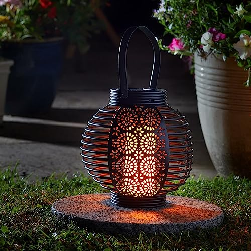 Festive Lights - Ferrara Flame Laterne - Solarbetrieben - Realistischer Flammeneffekt Outdoor Garten Dekorative Lampe von Festive Lights