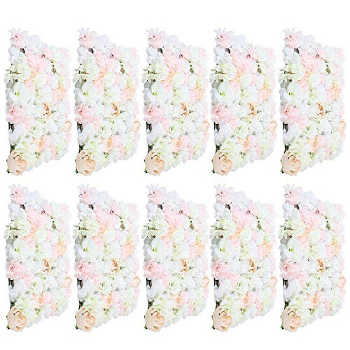 Fetcoi künstliche Blumenwand 10/20 Stück Kunstblumenwand Rosenwand DIY Hintergrund Hochzeit Deko (10 Stück) von Fetcoi