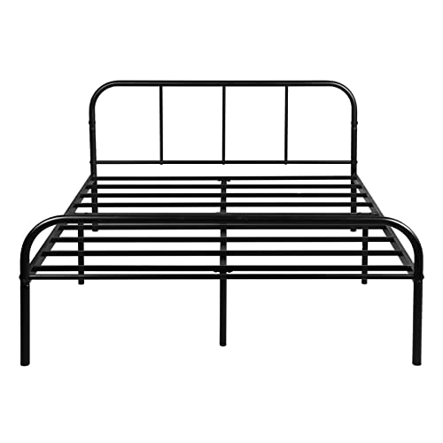 FetiNes Doppelbett Metallbettrahmen | Modern Bettgestell mit Lattenrost für Gästebett Jugendbett Schlafzimmerbett | Stauraum unter dem Bett | 140x200 cm | Schwarz von FetiNes