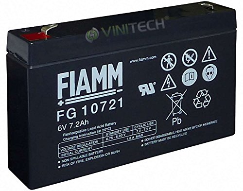 Original FIAMM FG10721 6V 7,2Ah FG 10721 Bleiakku Bleigel Blei Gel Vlies Akku AGM Faston 4,8mm von Fiamm