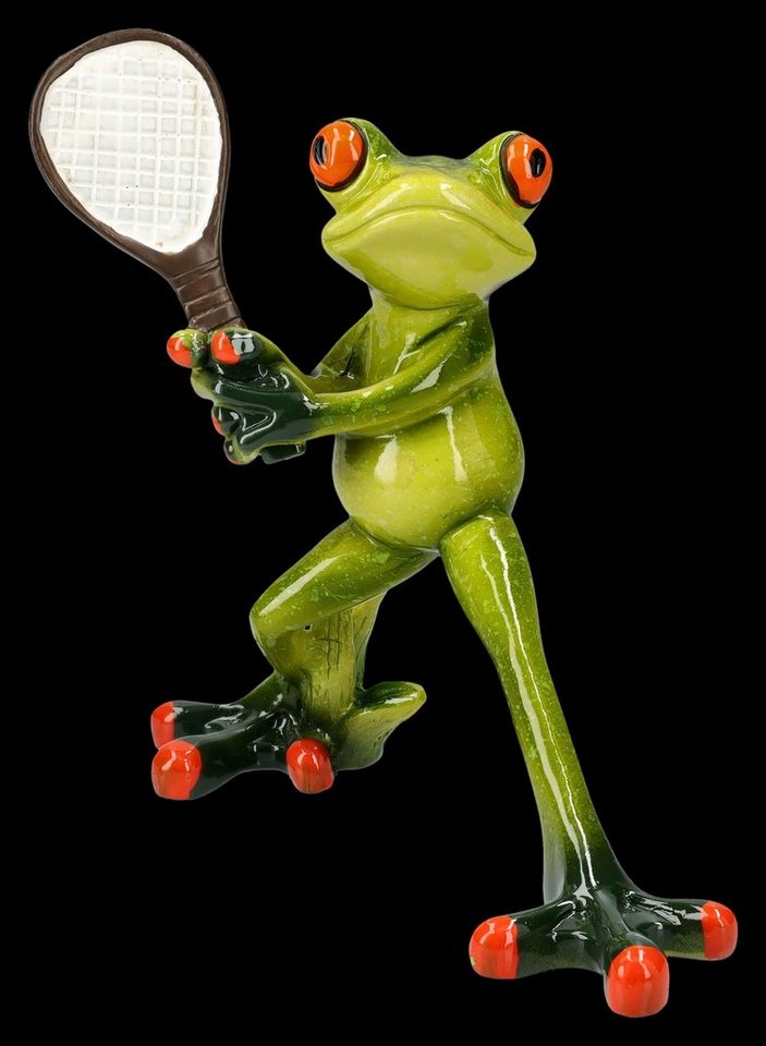 Figuren Shop GmbH Tierfigur Lustige Frosch Figur - Tennis Ass - Tennisspieler Dekofigur Tierfigur von Figuren Shop GmbH