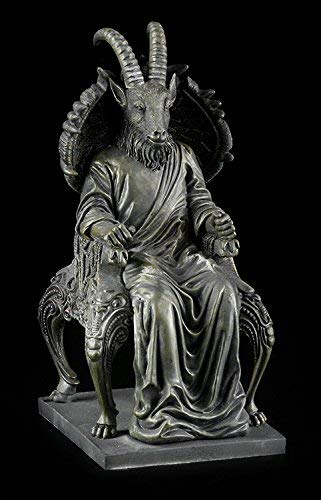 Satan Figur in Ziegengestalt sitzt auf Thron von Figuren-Shop.de