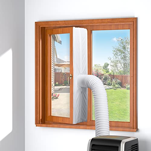 Fiitas Fensterversiegelung 300CM, Kit Fensterabdichtung für Mobile Klimageräte, Schließen*4, Einzel- und Doppelschläuche erhältlich, Ideal für Mobile Klimaanlagen und Trockner, kein Bohren, Weiß von Fiitas