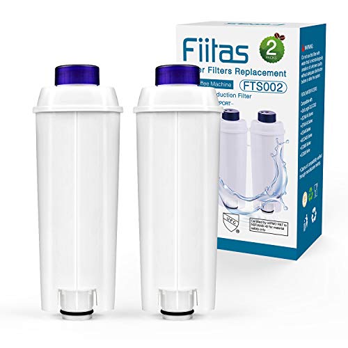 Fiitas DLSC002 Wasserfilter für Delonghi Dinamica Magnifica s ECAM Kaffeevollautomat DLSC002 Delonghi Filterkartuschen Kompatibel mit ESAM, ETAM Series (2 Packs) FTS002 von Fiitas
