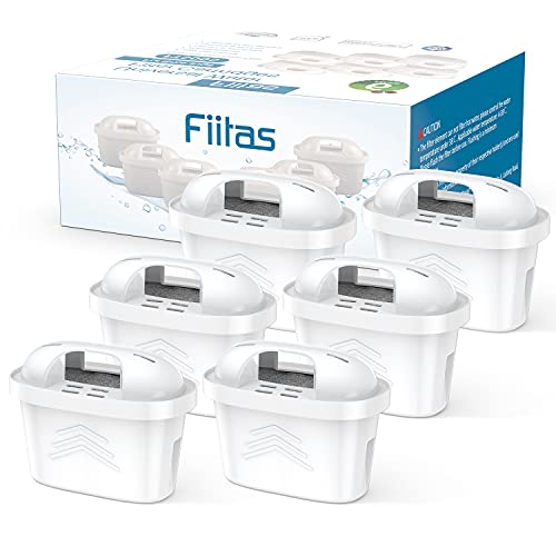 Fiitas Weiße Wasserfilter für Brita Filterkartuschen, passend für Brita Maxtra+ Wasserkannen zur Reduzierung von Kalk, Chlor, Kupfer und geschmacksbeeinträchtigenden Substanzen (6er Pack), FTS005 von Fiitas