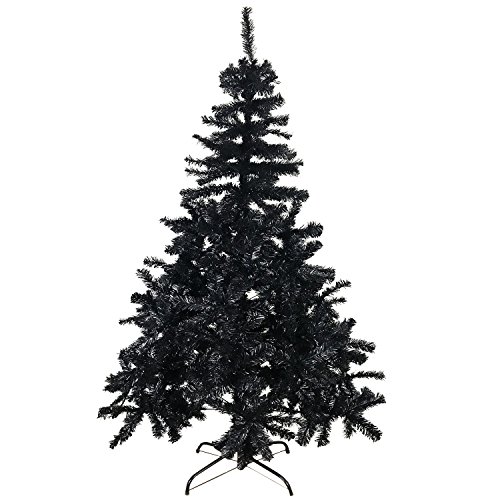 FineHome Künstlicher Weihnachts Tannenbaum Weihnachtsbaum 120cm-150cm-180cm Christbaum inkl Stände, Farben:Schwarz, Größen:150cm von FineHome