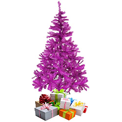 FineHome Künstlicher Weihnachts Tannenbaum Weihnachtsbaum 120cm-150cm-180cm Christbaum inkl Stände, Farben:Pink, Größen:150cm von FineHome