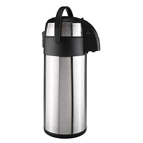 XXL Edelstahl Airpot 5 Liter Kaffeekanne Isolierkanne Pumpkanne Edelstahlmantel Doppelwandig rostfrei von FineHome