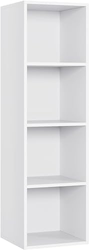 FirFurd Bücherregal Regal weiß mit 4 Fächer 107x30x30cm Standregal Würfelregal für Wohnzimmer Schlafzimmer von FirFurd