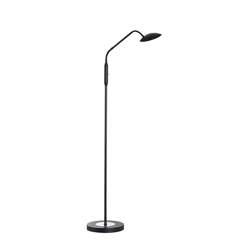 Fischer & Honsel Stehleuchte, Tallri | sandschwarz| H: 135 cm, D: 23 cm, A: 40 cm| mit Taster stufenlos dimmbar| Farbtemperatureinstellung in 3 Stufen| 1x LED 7,5Watt, 880 lm | EEG: F | 40485 von Fischer & Honsel