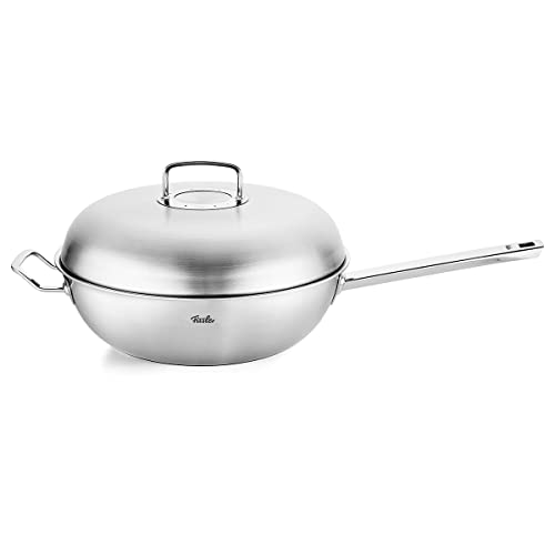 Fissler Original-Profi Collection / Edelstahl-Wokpfanne (Ø 32 cm - 6,4 L) inkl. Metall-Deckel, 5-lagiges Premium-Mehrschichtmaterial optimale Hitzeverteilung – Induktionsgeeignet von Fissler