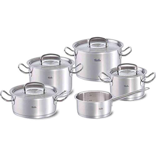 Fissler Original-Profi Collection / Edelstahl-Topfset, 5-teilig, Kochtopf-Set, Töpfe mit Deckel, Induktion, alle Herdarten (3 Kochtöpfe, 1 Bratentopf, 1 Stielkasserolle-deckellos) von Fissler