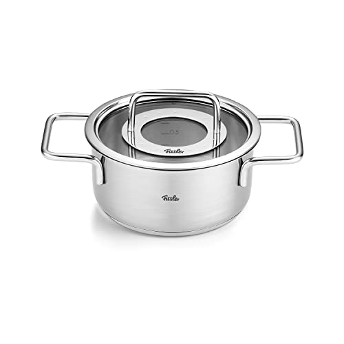 Fissler Pure Collection / Edelstahl-Kochtopf (Ø 16 cm, 1,9L) Töpfe inkl. Glas-Deckel, Innen-Skalierung – Induktion von Fissler