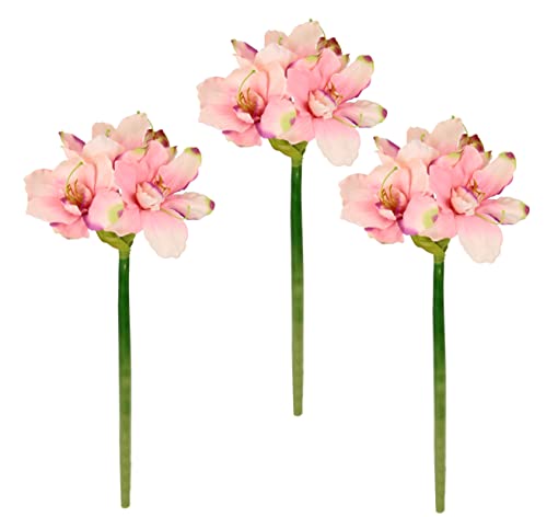 Flair Flower Amaryllis naturgetreue Seidenblume Textilblumen Kunstblume Hochzeitsdekoration Gefälschte Blumen Zweig Dekozweig Tischdeko Weihnachtsdeko Winterdeko Floristik,Rosa,021113RSH,65x18x12cm von Flair Flower