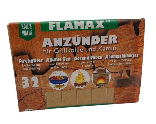 Flamax Bio Kohleanzünder 32er Ökoanzünder Ofenanzünder Kaminanzünder Anzündwürfel von BURI