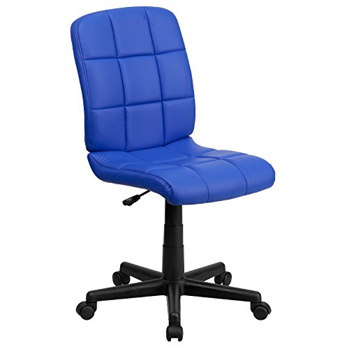 Flash Furniture, mittellehne, gesteppt, Vinyl, Blau Bürostuhl, Schaumstoff, 23" W x 24" D x 38.75" H von Flash Furniture