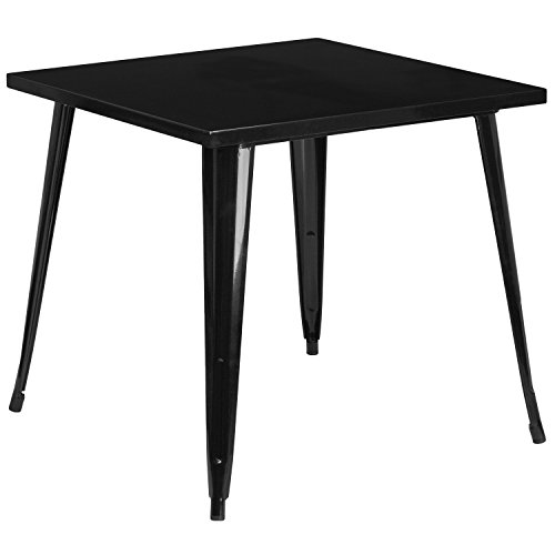 Flash Furniture 31.75SQ Metall Outdoor Tisch, Schwarz, 31.75" Square von Flash Furniture