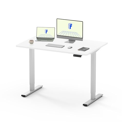 FLEXISPOT Höhenverstellbarer Schreibtisch Basic Plus 120x80cm Elektrisch - Memory-Handsteuerung - Sitz-Stehpult für Büro & Home-Office (weiß) von FLEXISPOT