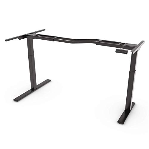 FLEXISPOT E1L Winkelschreibtisch Eckschreibtisch elektrisch höhenverstellbar Bürotisch Memory-Funktion und Softstart/-stopp (Weiß 32mm/s) (2 Fach, Schwarz) von FLEXISPOT