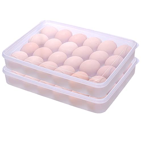 2 Stück Eier Behälter, Eierbehälter aus Kunststoff, KühlSchrank Eier Behälter mit Deckel, Langlebig und Bequem, für Küchen, Kühlschränke, Lagerräume von Floatdream
