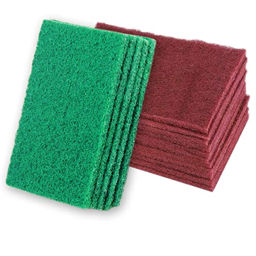 20 Stücke Scheuerschwamm, Emery Tuch Reinigungsschwamm, Kratzfreier Geschirrspülschwamm, für die Reinigung von Küche, Spüle und Schüssel verwendet(Rot Grün) von Floatdream