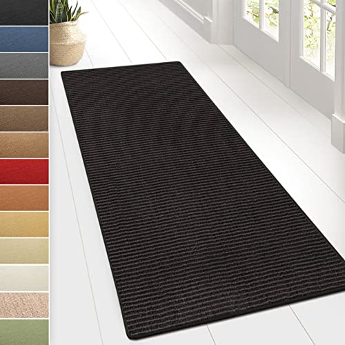 Floordirekt Sisal-Teppich Sylt | Wohnteppich oder Läufer | Hochwertiges Qualitätsprodukt | Erhältlich in vielen Farben & Größen | Langlebig & strapazierfähig (66 x 400 cm, Schwarz) von Floordirekt