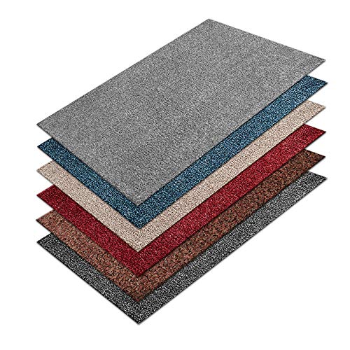 Floordirekt Sauberlaufmatte Karat | Schmutzfangmatte | Eingangsmatte aus natürlicher Baumwolle | Rutschfester Rücken aus Vinyl | Viele Farben & Größen (100 x 200 cm, Blau) von Floordirekt