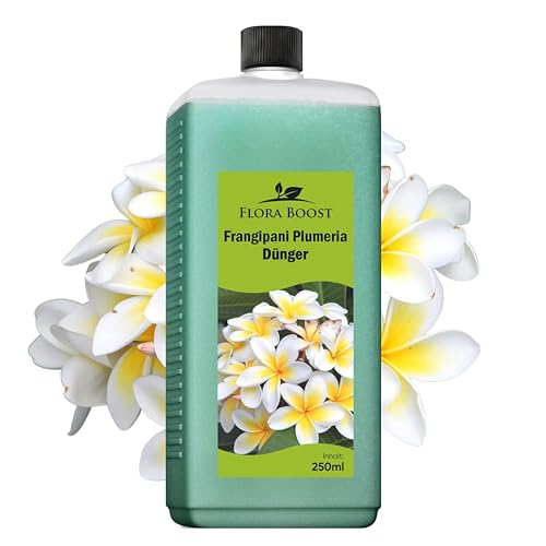 Konfitee Frangipani Plumeria Dünger Flora Boost 250ml I Für bis zu 50L Gießwasser I Dünger für Frangipani Tempelbaum I Flüssiger Blatt- & Wurzeldünger I 100% natürlicher Pflanzendünger von Flora Boost