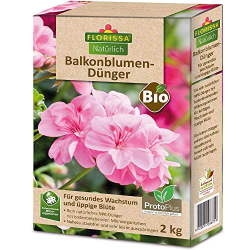 Florissa Natürlich BIO Balkonblumendünger | schneller Bio-Dünger durch ProtoPlus | mit Langzeitwirkung für gesundes Wachstum | braun, 2 kg von Florissa Natürlich