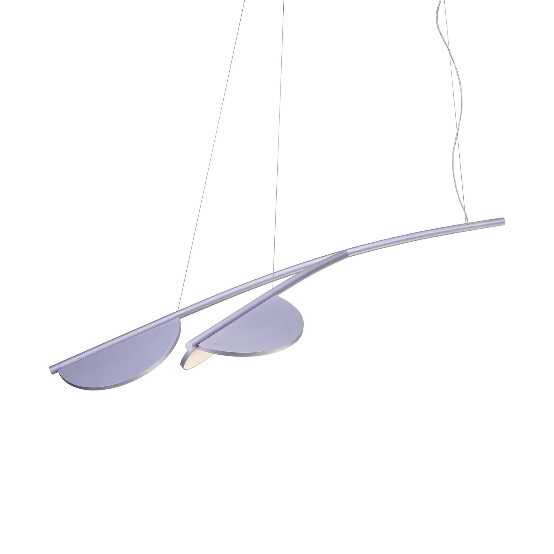 Flos - Almendra S2 Y LED Pendelleuchte Kurz - lila metallisiert/L 132,58cm von Flos