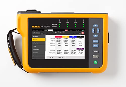 Fluke 1777, Power Quality Analyzer Netz-Analysegerät mit Loggerfunktion, inkl. Stromzangen 1 Set von Fluke