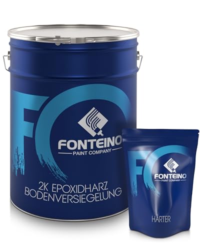 Fonteino 2K Epoxidharz Bodenversiegelung Fußbodenversiegelung Betonbeschichtung Bodenbeschichtung klar/farblos 3 KG von Fonteino