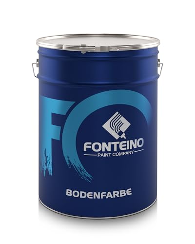 Fonteino Bodenfarbe Bodenbeschichtung Betonfarbe Betonbodenfarbe Kellerboden, geruchsarm - Feuerrot 2,5L von Fonteino