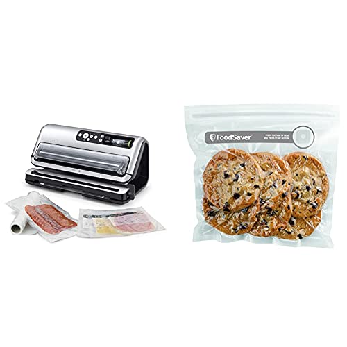 Foodsaver FFS006X Vollautomatischer Vakuumversiegeler - Durchfluss & FVB015X Frischebeutel, Plastic von FoodSaver