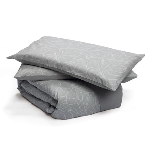 Foppapedretti Nacht&Natur Bettbezug für Doppelbett, 2P, komplett mit 2 Kissenbezügen; Welle Perla 100% Baumwolle, hergestellt in Italien von Foppapedretti