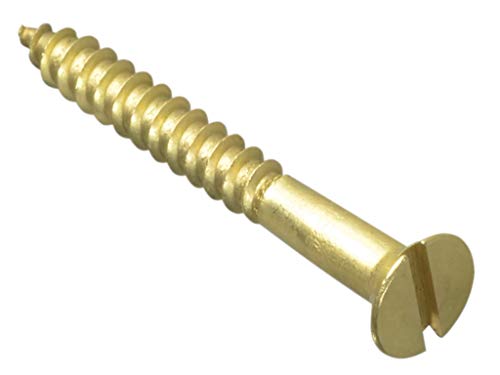 Wood Screw Slotted CSK Brass 1.1/2in x 8 Forge Pack 10 von Forgefix