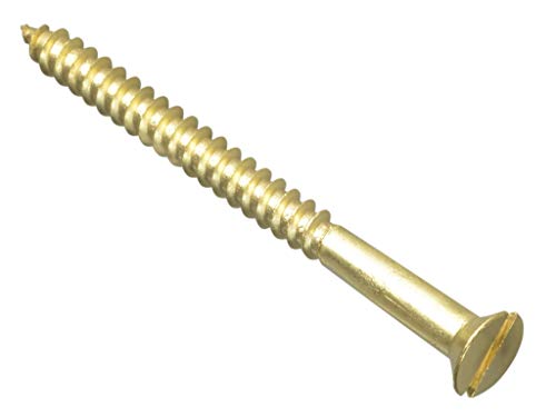 Wood Screw Slotted CSK Brass 2.1/2in x 10 Forge Pack 6 von Forgefix