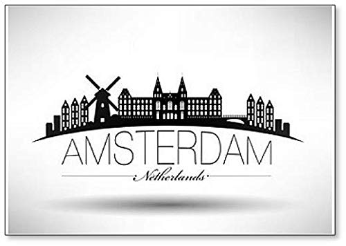 Amsterdam City Skyline Design Classic Kühlschrankmagnet von Foto Magnets