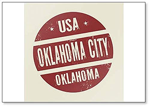Grunge Vintage Rundstempel mit Text Oklahoma City, Oklahoma Kühlschrankmagnet von Foto Magnets