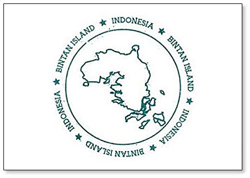 Karte Bintan Island Reisestempel Illustration mit Text umwickelt um einen Kreis Kühlschrankmagnet von Foto Magnets