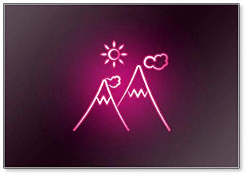 Kühlschrankmagnet, Motiv Berge Neonillustration von Foto Magnets
