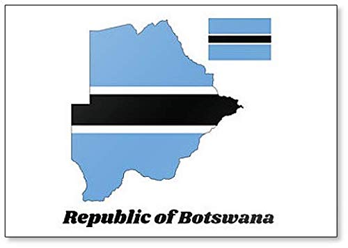 Kühlschrankmagnet, Motiv Landkarte und Flagge von Botswana von Foto Magnets